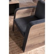 FRANCO Single Seater Sofa - Warm Oak & Black gallery detail image