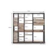 BARON Display Unit 230cm - Warm Oak & Black gallery detail image