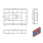 PHOENIX Display Wall Unit 3.0M - Warm Oak & Black gallery detail image