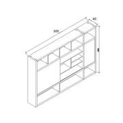 PHOENIX Display Wall Unit 3.0M - Warm Oak & Black gallery detail image