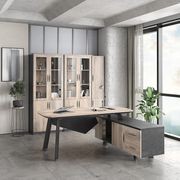 ARTO Executive Office Desk with Reversible Return 1.8M - 2.0M - Warm Oak & Black gallery detail image
