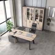 ARTO Executive Office Desk with Reversible Return 1.8M - 2.0M - Warm Oak & Black gallery detail image