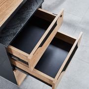 ARTO 4 people Back to Back Workstation 4 Cabinets 2.4M - Warm Oak & Black gallery detail image
