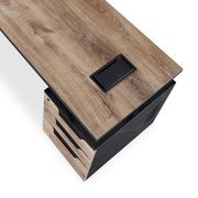 ARTO Single Workstation Desk with Right Cabinet 1.2M - Warm Oak & Black gallery detail image