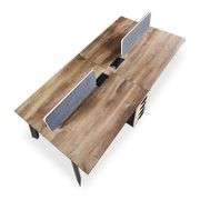 ARTO 4 People Back to Back Workstation 2 Cabinets  2.4M - Warm Oak & Black gallery detail image