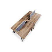 ARTO 4 People Back to Back Workstation 2 Cabinets  2.4M - Warm Oak & Black gallery detail image