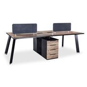 ARTO 4 People Back to Back Workstation 2 Cabinets  2.4M - Warm Oak & Black gallery detail image