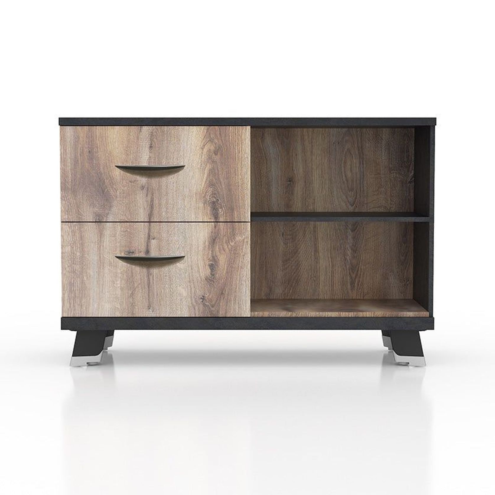 HALDIS Credenza Small 120cm - Warm Oak & Black gallery detail image