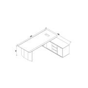 HAMLIN Executive Office Desk with Left Return 2.2M - Tobacco gallery detail image