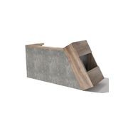 QUADE Reception Desk Left Panel 2.0M - Warm Oak & Concrete Color gallery detail image