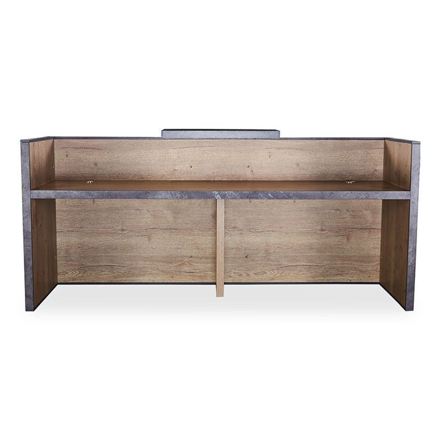 DEWITT Reception Desk 2.4M - Tobacco & Dark Concrete gallery detail image