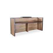 DEWITT Reception Desk 2.4M - Tobacco & Dark Concrete gallery detail image