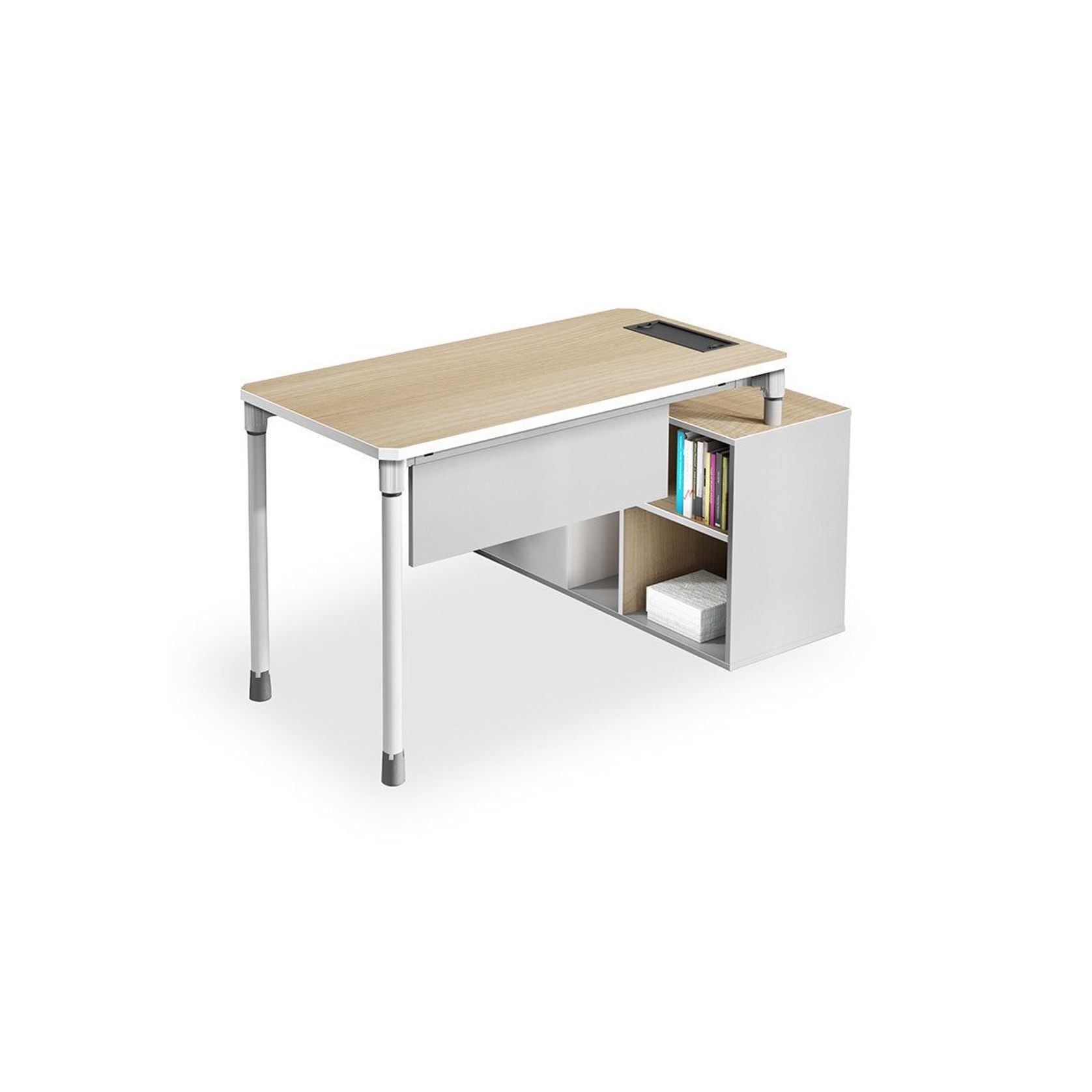 RAVEN SINGLE Workstation 160-180/100cm - Natural White gallery detail image