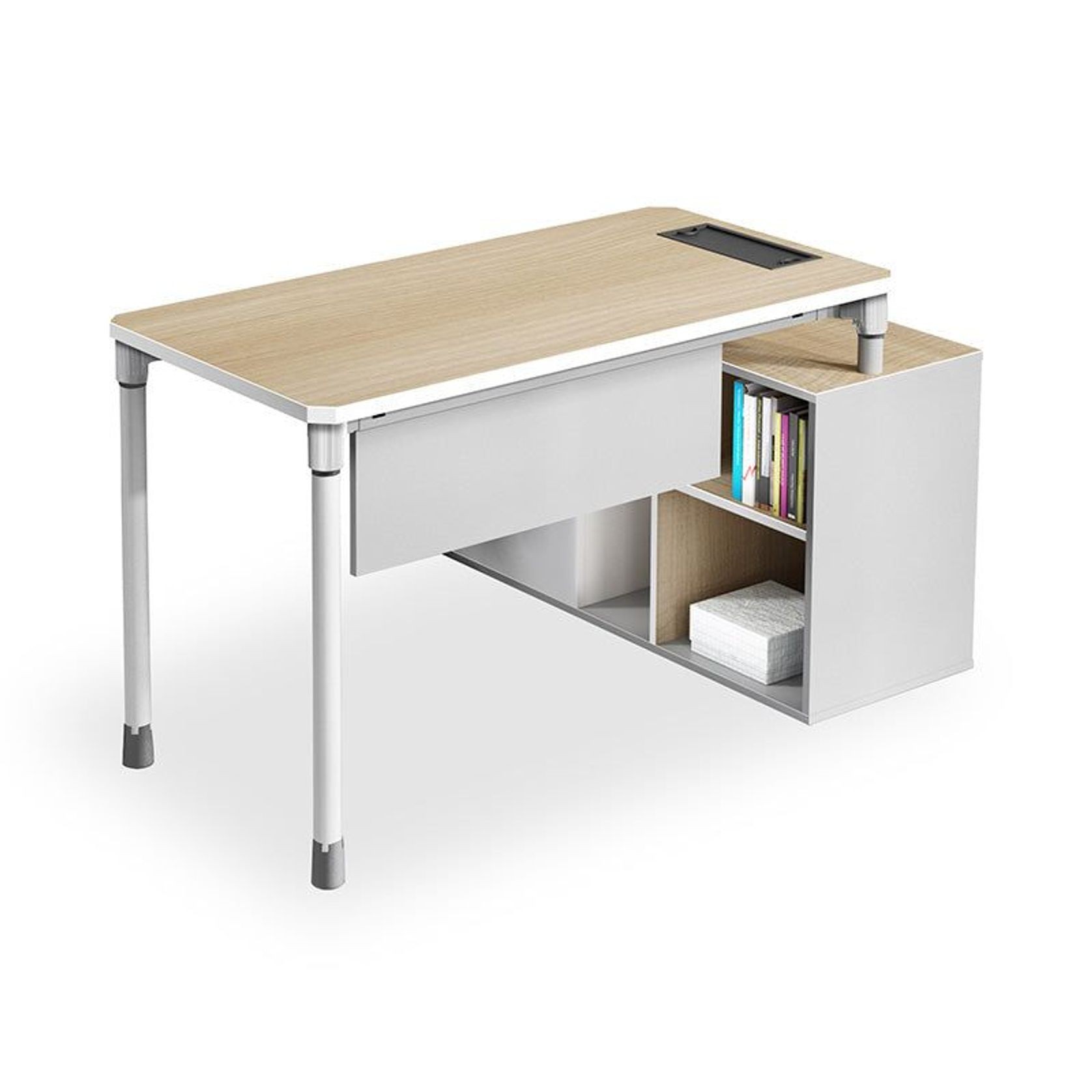 RAVEN SINGLE Workstation 160-180/100cm - Natural White gallery detail image