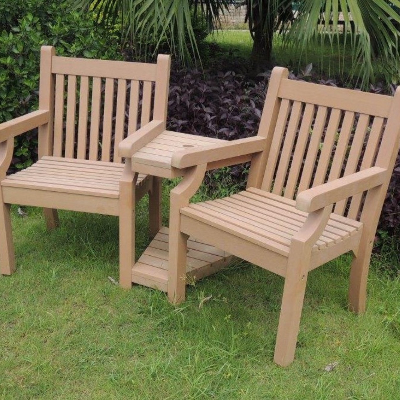 WINAWOOD Sandwick Love Seat With Table - 1720cm - New Teak gallery detail image