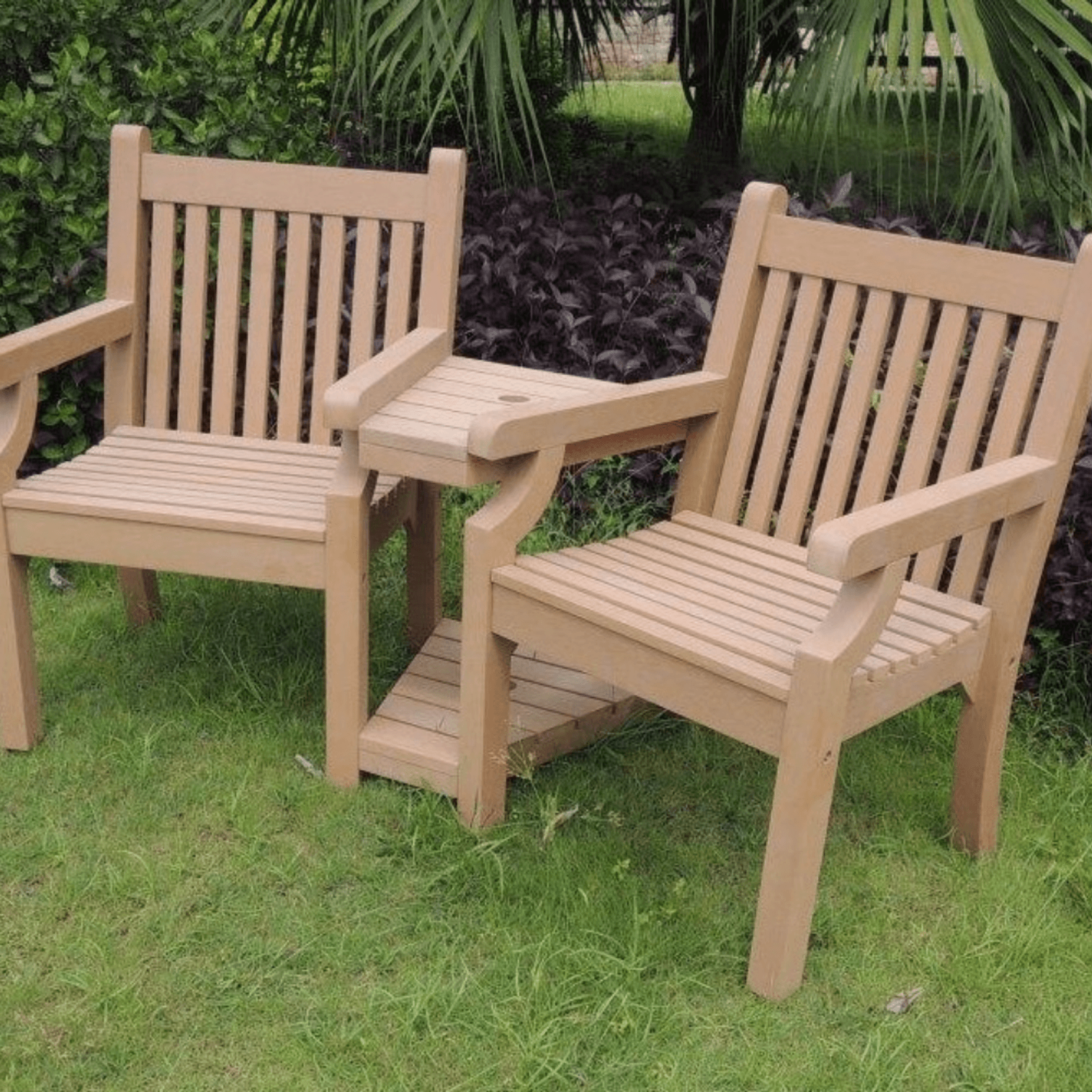 WINAWOOD Sandwick Love Seat With Table - 1720cm - New Teak gallery detail image