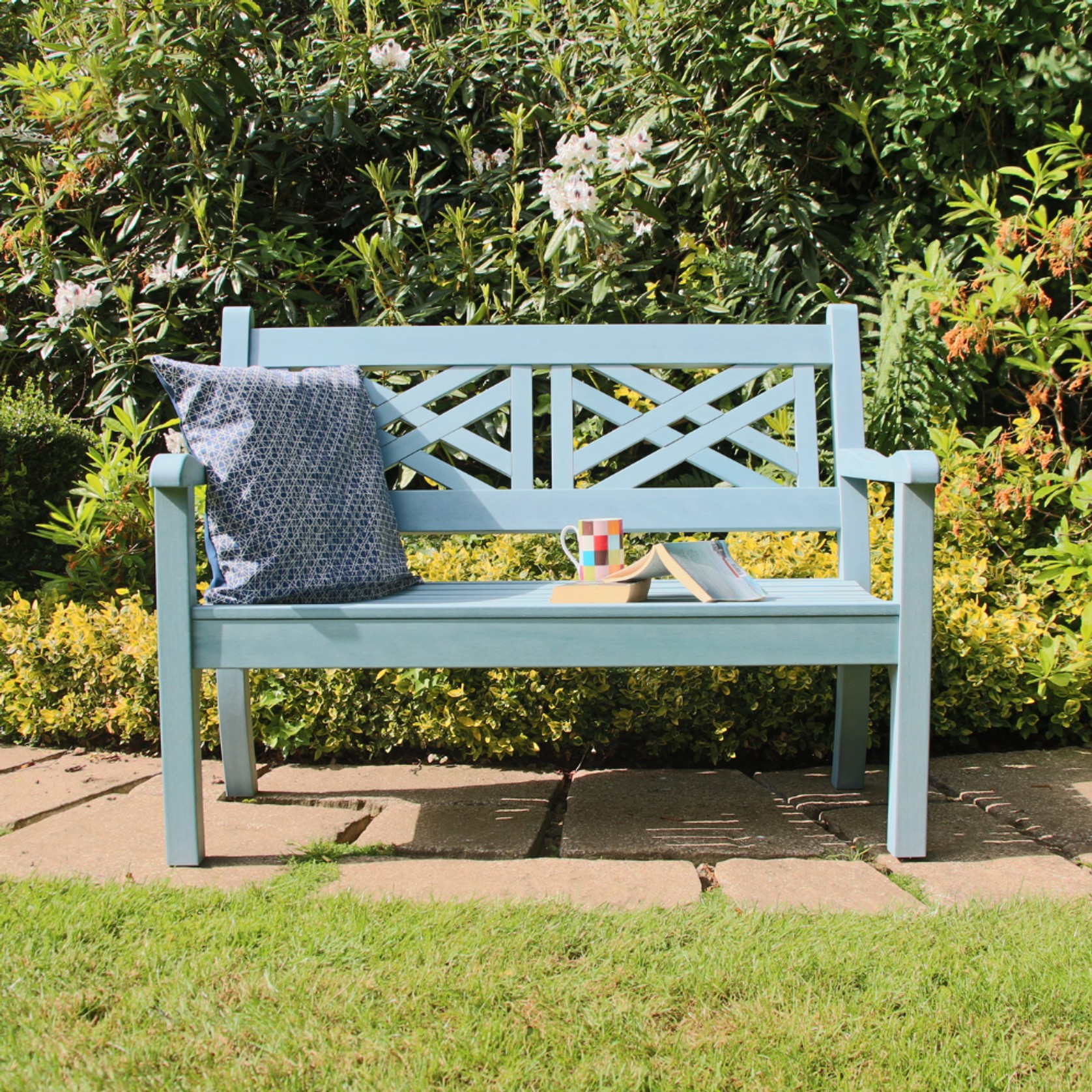 WINAWOOD Speyside 2 Seater Bench - 1216mm - Powder Blue gallery detail image