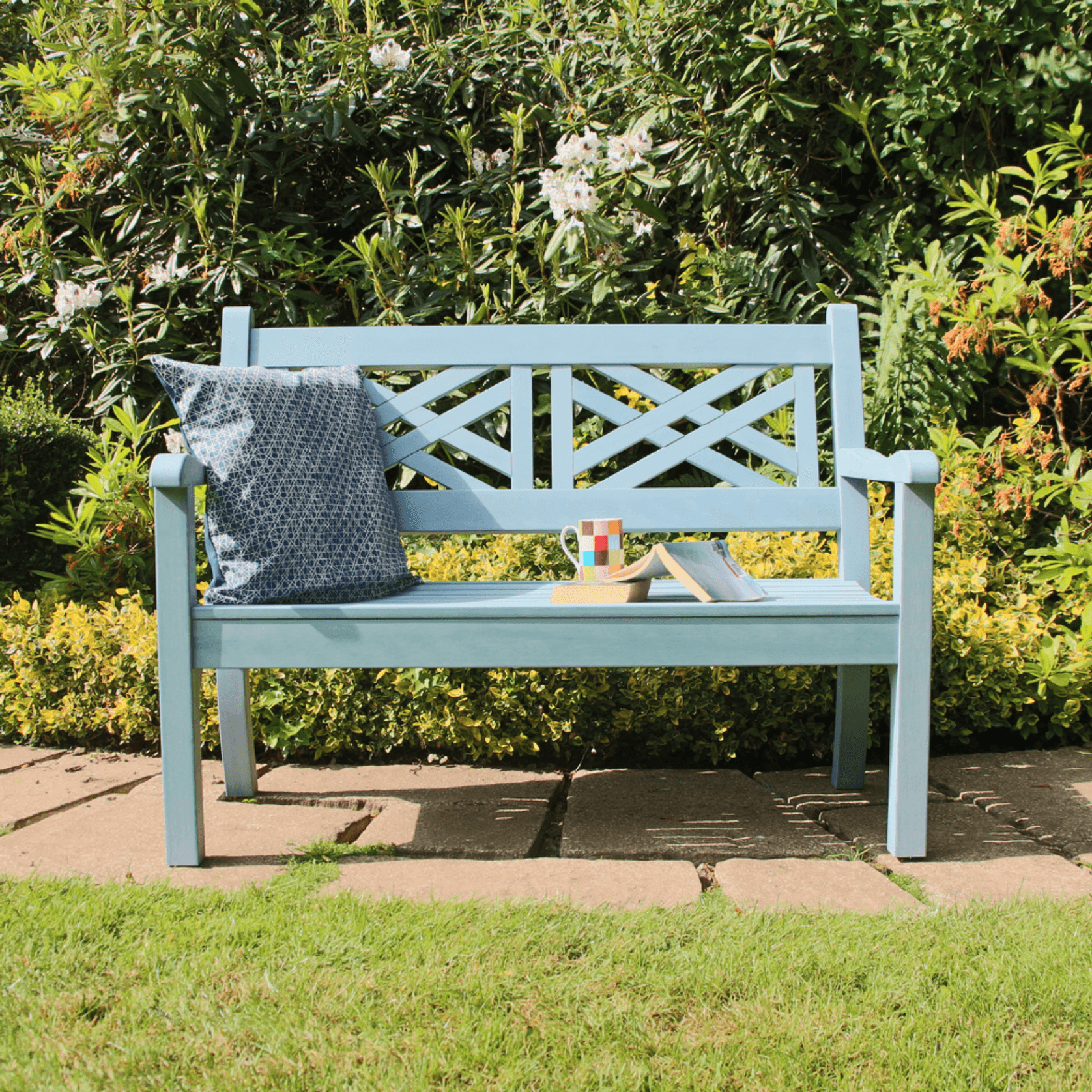 WINAWOOD Speyside 2 Seater Bench - 1216mm - Powder Blue gallery detail image