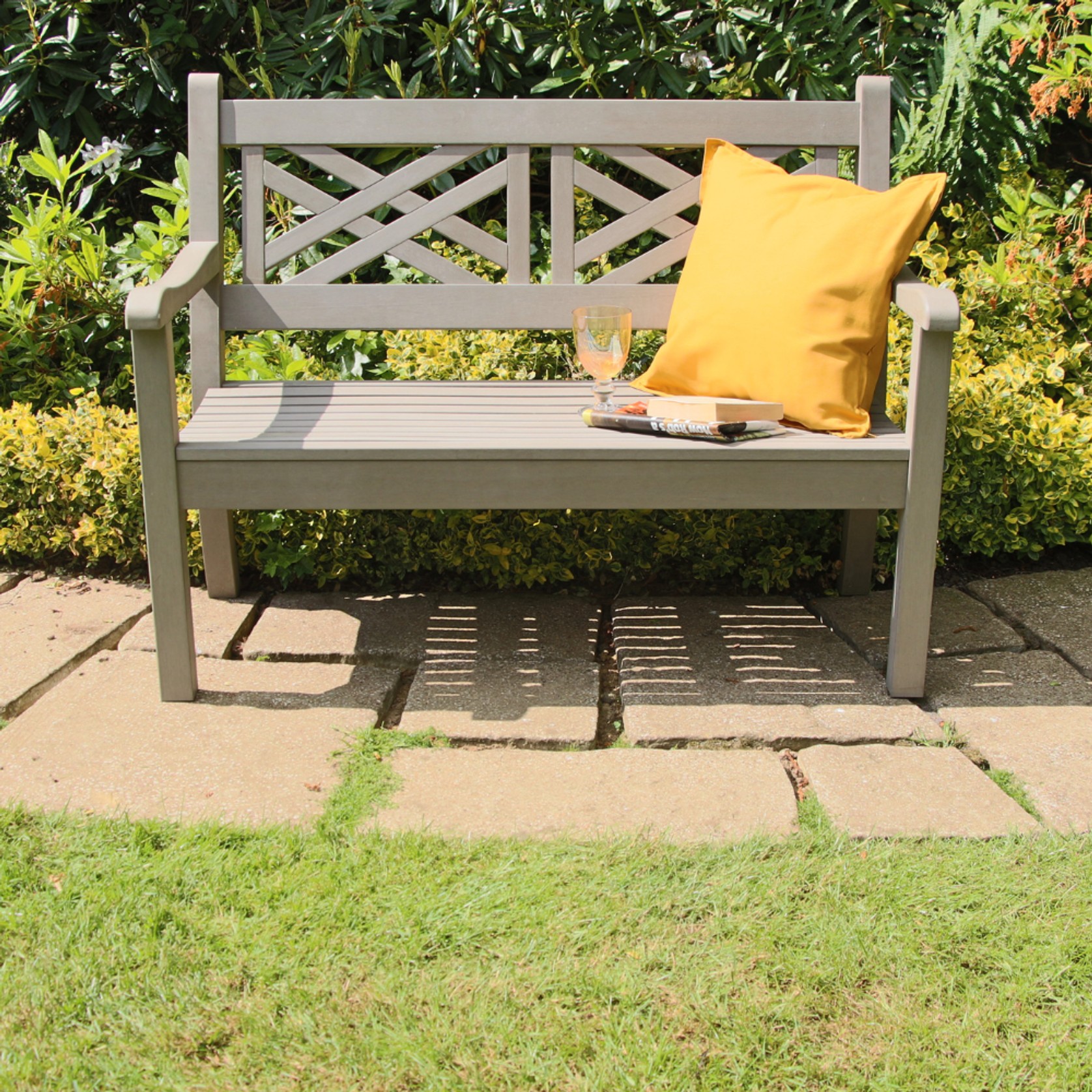 WINAWOOD Speyside 2 Seater Bench - 1216mm - Stone Grey gallery detail image