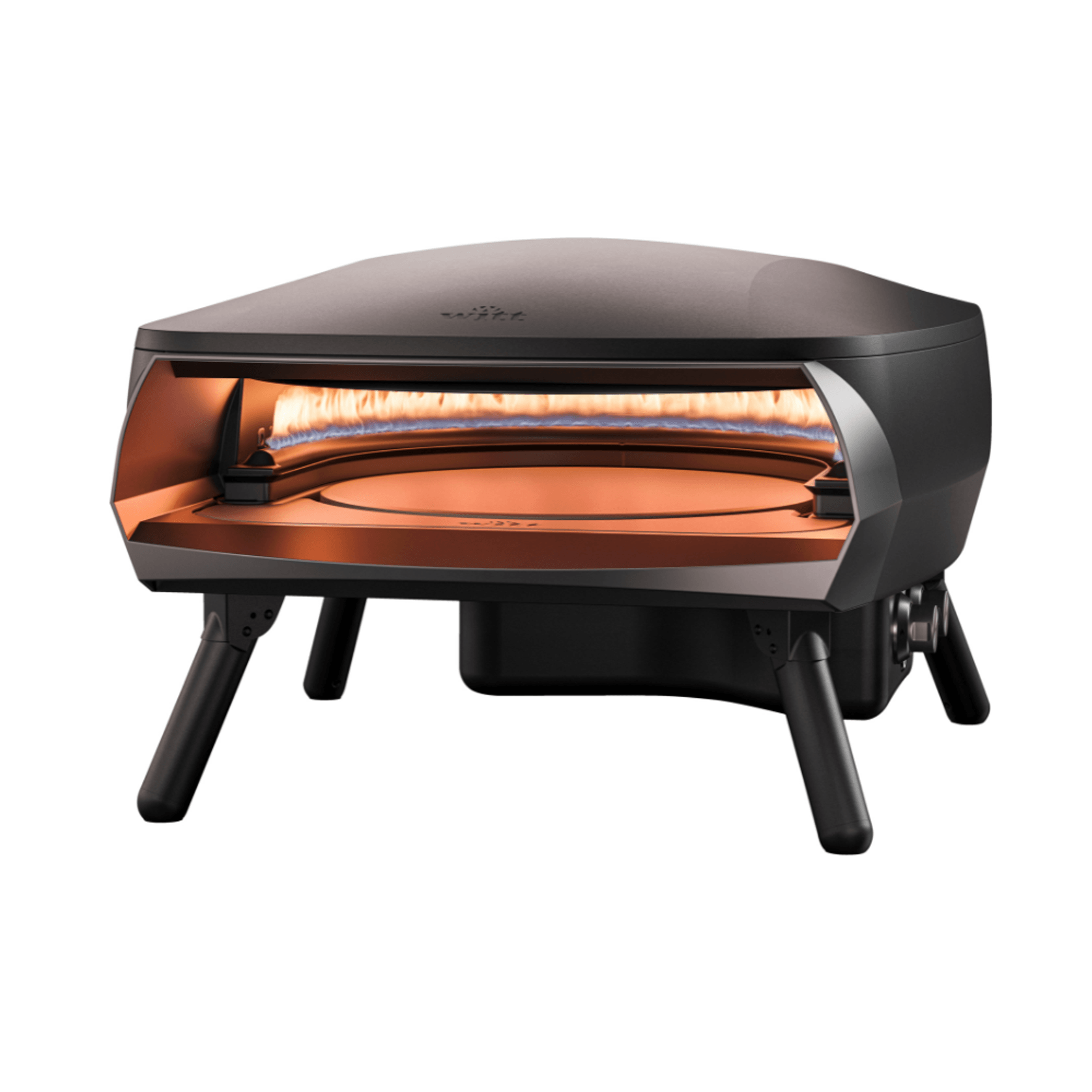 WITT Etna Rotante Gas Powered Pizza Oven w/ Twin Burner & Rotating Stone 16" - Black gallery detail image