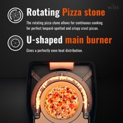 WITT Etna Rotante Gas Powered Pizza Oven w/ Twin Burner & Rotating Stone 16" - Orange gallery detail image
