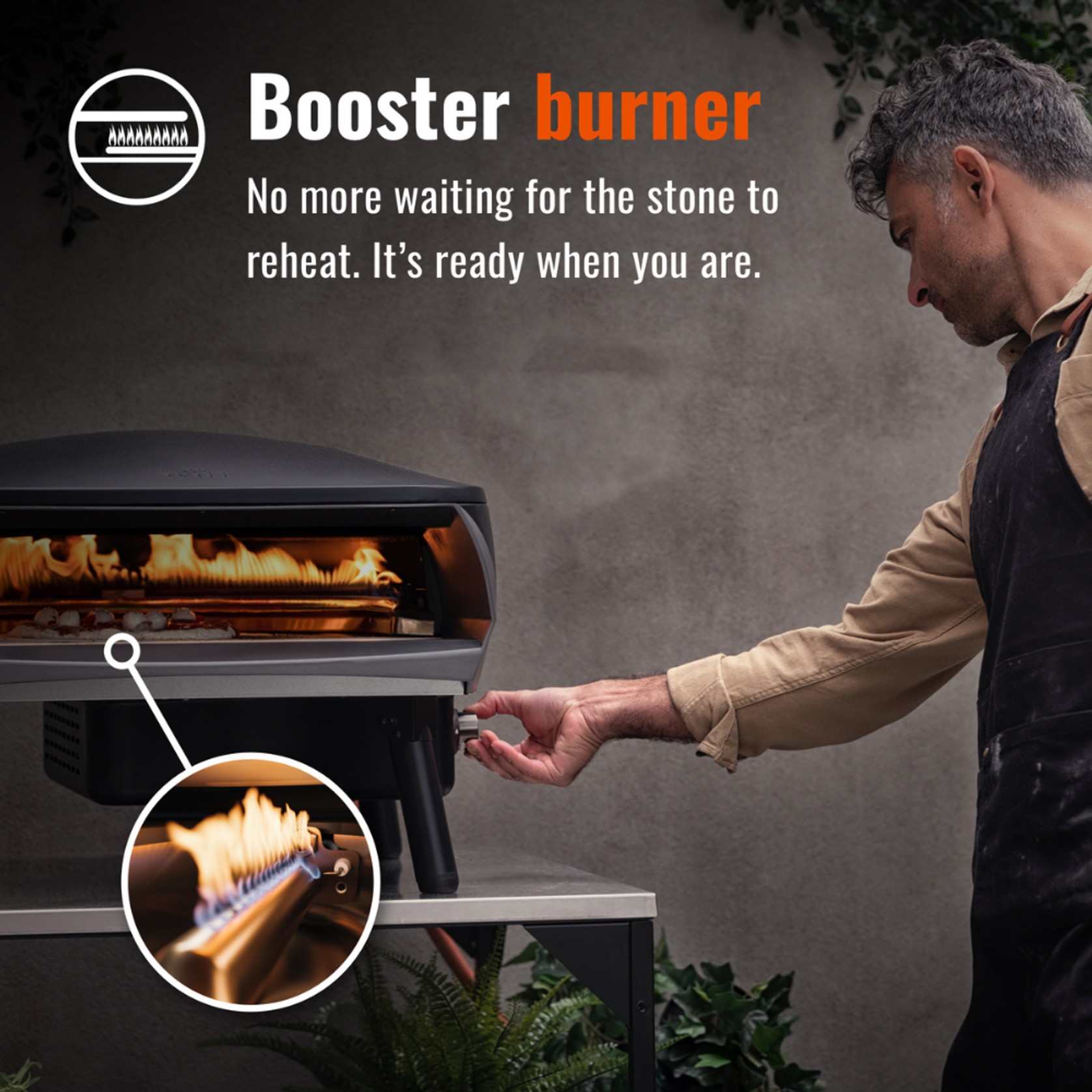 WITT Etna Rotante Gas Powered Pizza Oven w/ Twin Burner & Rotating Stone 16" - Graphite gallery detail image
