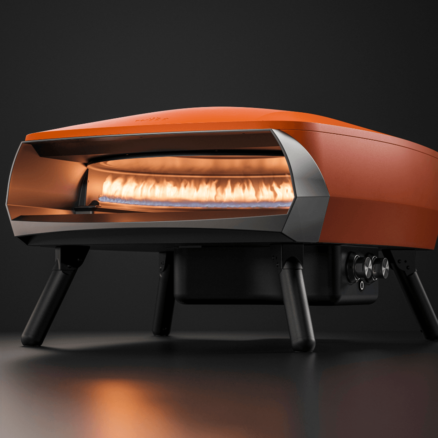 WITT Etna Rotante Gas Powered Pizza Oven w/ Twin Burner & Rotating Stone 16" - Orange gallery detail image
