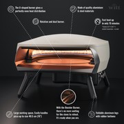WITT Etna Rotante Gas Powered Pizza Oven w/ Twin Burner & Rotating Stone 16" - Stone gallery detail image