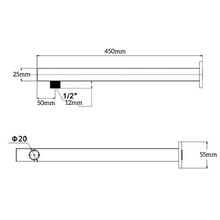 Mica Wall Shower Arm | 450mm | Straight gallery detail image