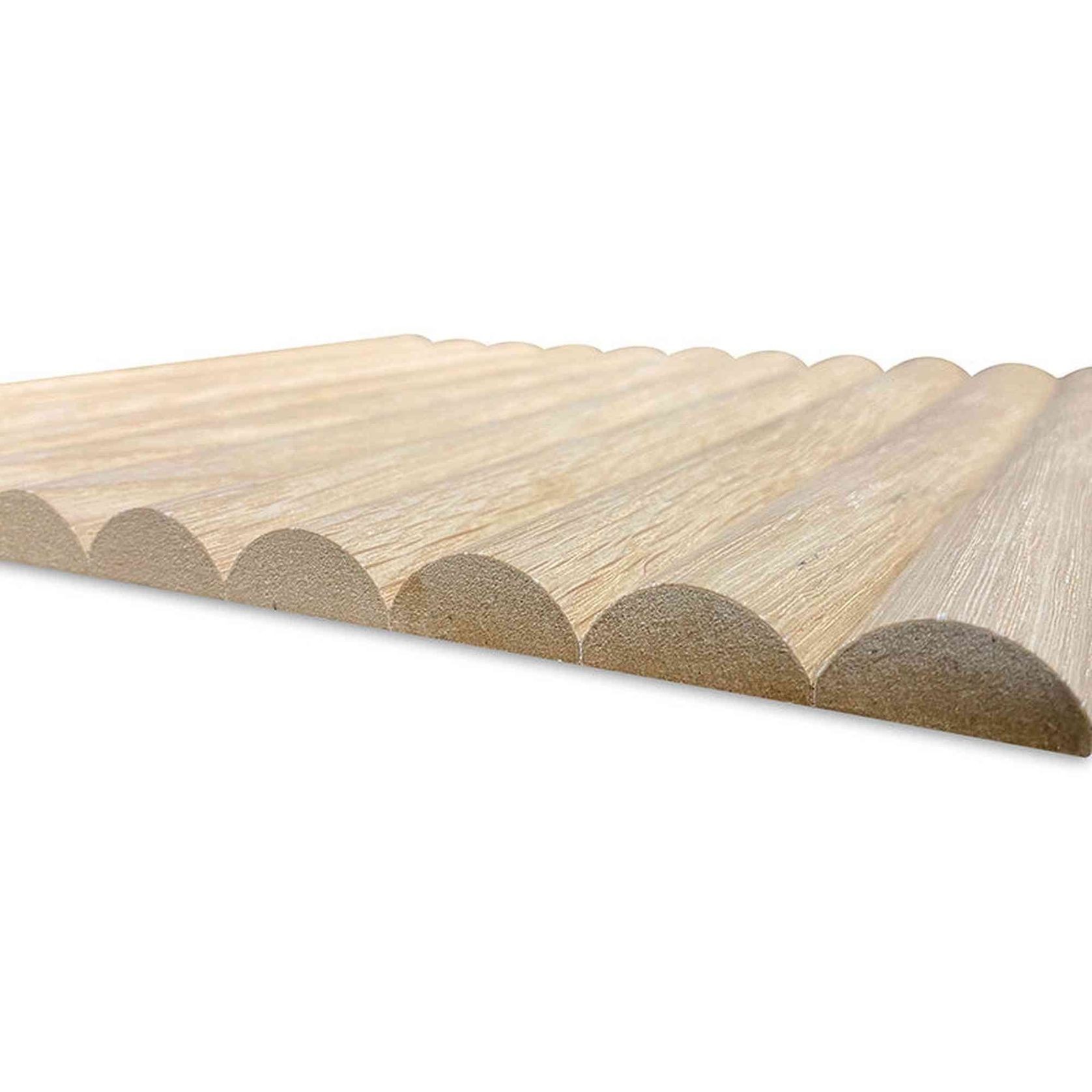 WOODFLEX Flexible Wooden Slat Wall Panel - Oak Veneer - 3000mm x 600mm - Half Round gallery detail image