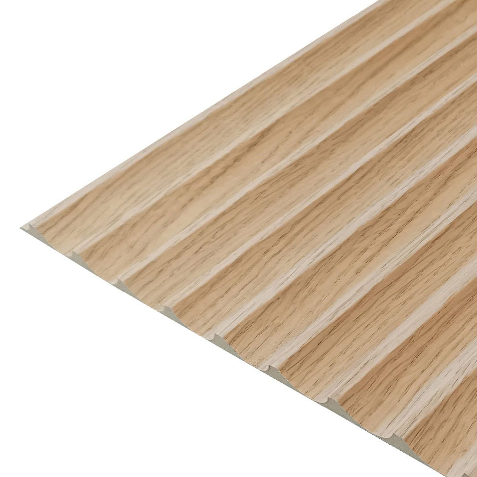 WOODFLEX® FLOW Flexible Wooden Wall Panel - Oak Veneer - 2700mm x 600mm - Wave 37.5mm gallery detail image