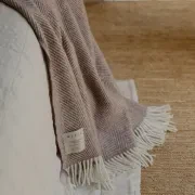 Weave Home Magnus Throw Blanket - Cocoa | 100% Wool gallery detail image