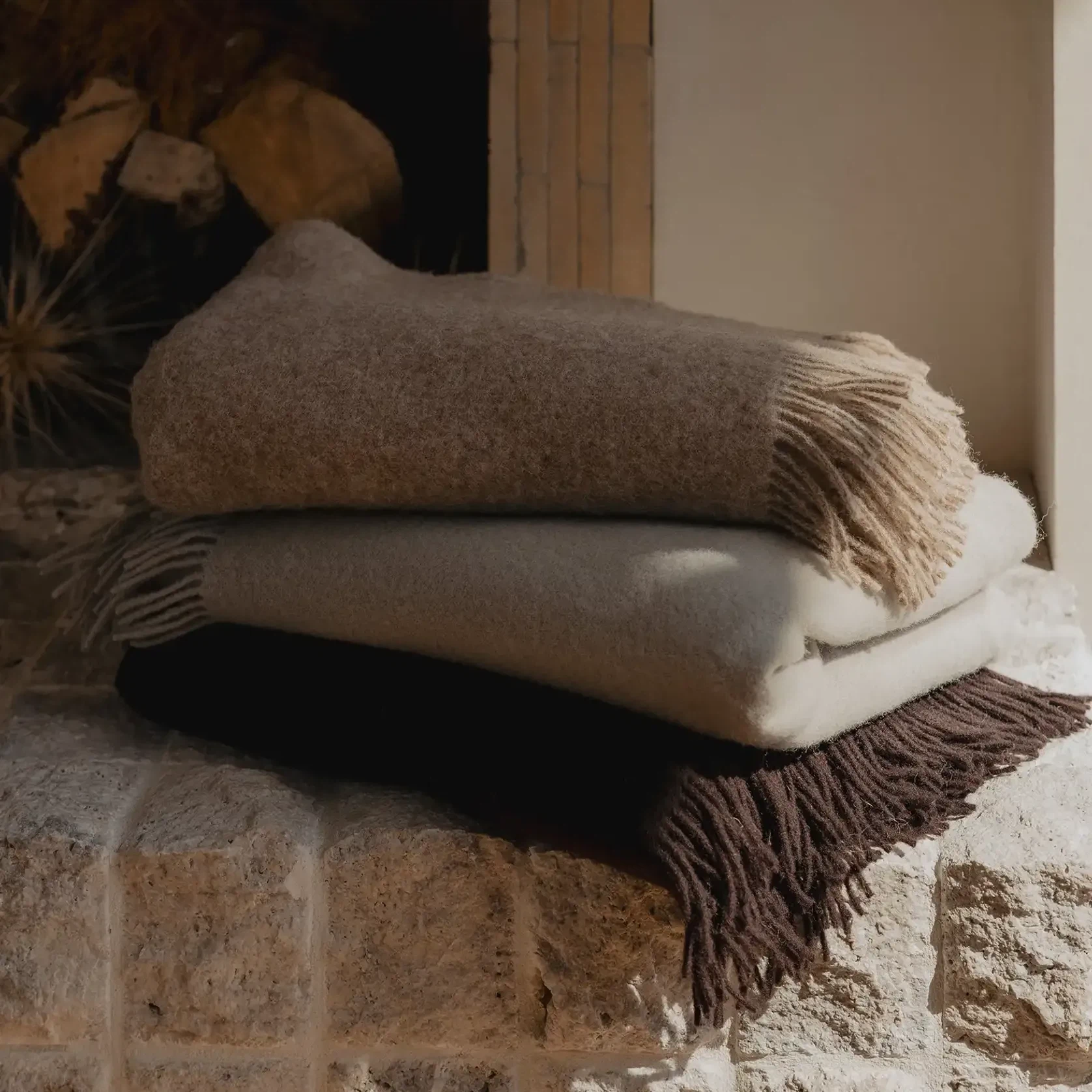 Weave Home Nevis Throw Blanket - Oak | NZ Lambswool gallery detail image