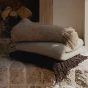 Weave Home Nevis Throw Blanket - Blackberry | NZ Lambswool gallery detail image