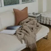 Weave Home Nevis Throw Blanket - Oak | NZ Lambswool gallery detail image