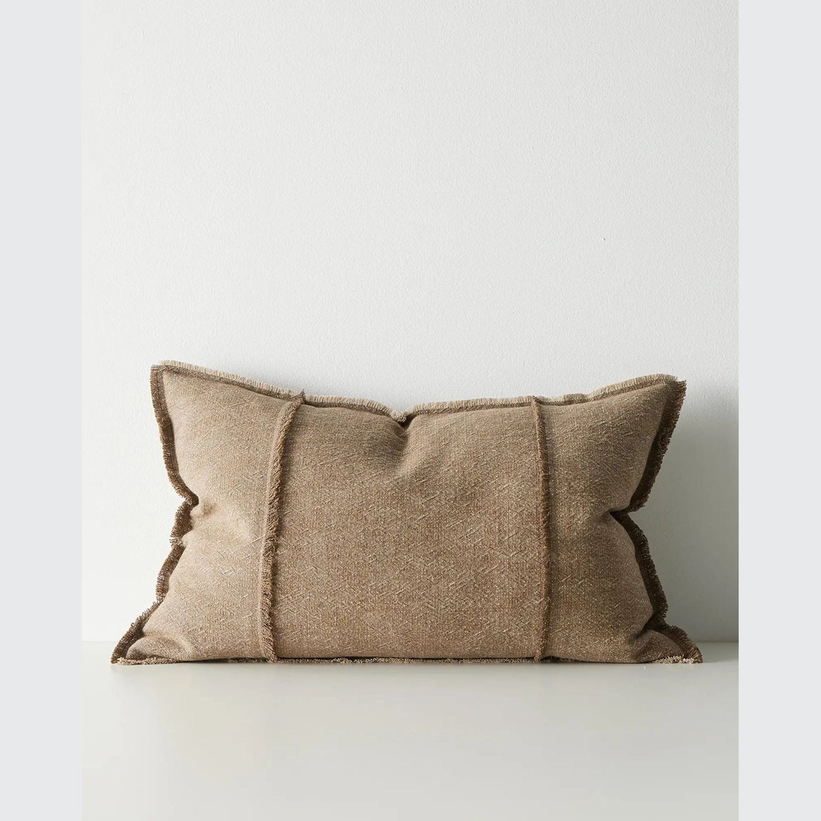 Weave Home Adela Cushion - Cocoa | Linen Blend gallery detail image