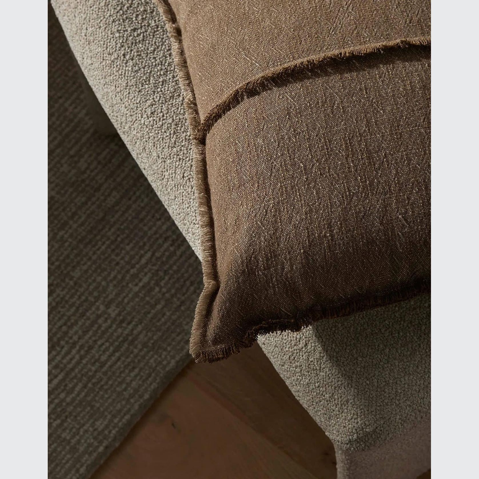 Weave Home Adela Cushion - Cocoa | Linen Blend gallery detail image