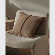 Weave Home Adela Cushion - Cocoa | Linen Blend gallery detail image
