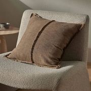 Weave Home Adela Cushion - Cocoa | Linen Blend gallery detail image