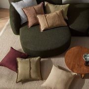 Weave Home Adela Cushion - Cocoa | Linen Blend gallery detail image