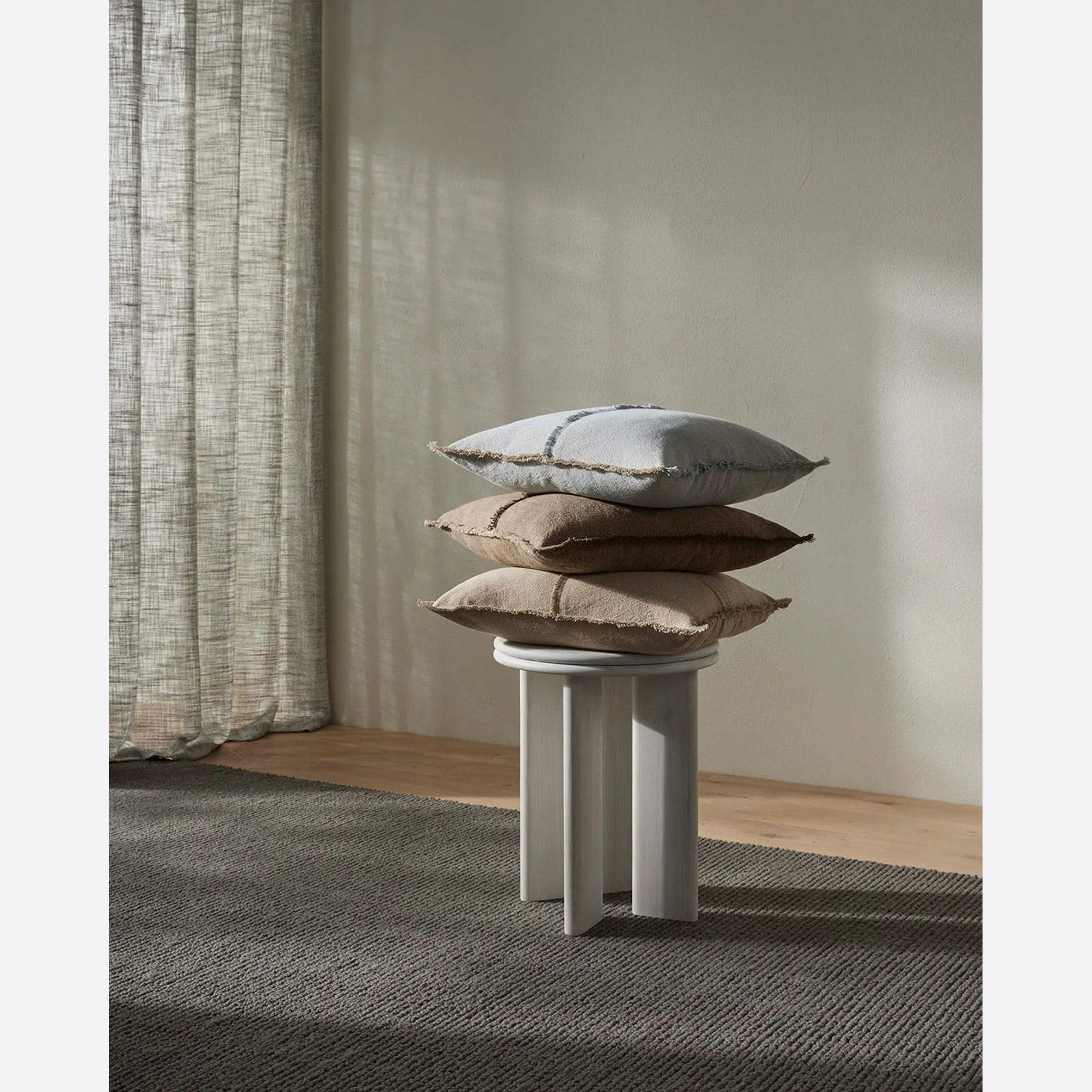 Weave Home Adela Cushion - Cocoa | Linen Blend gallery detail image