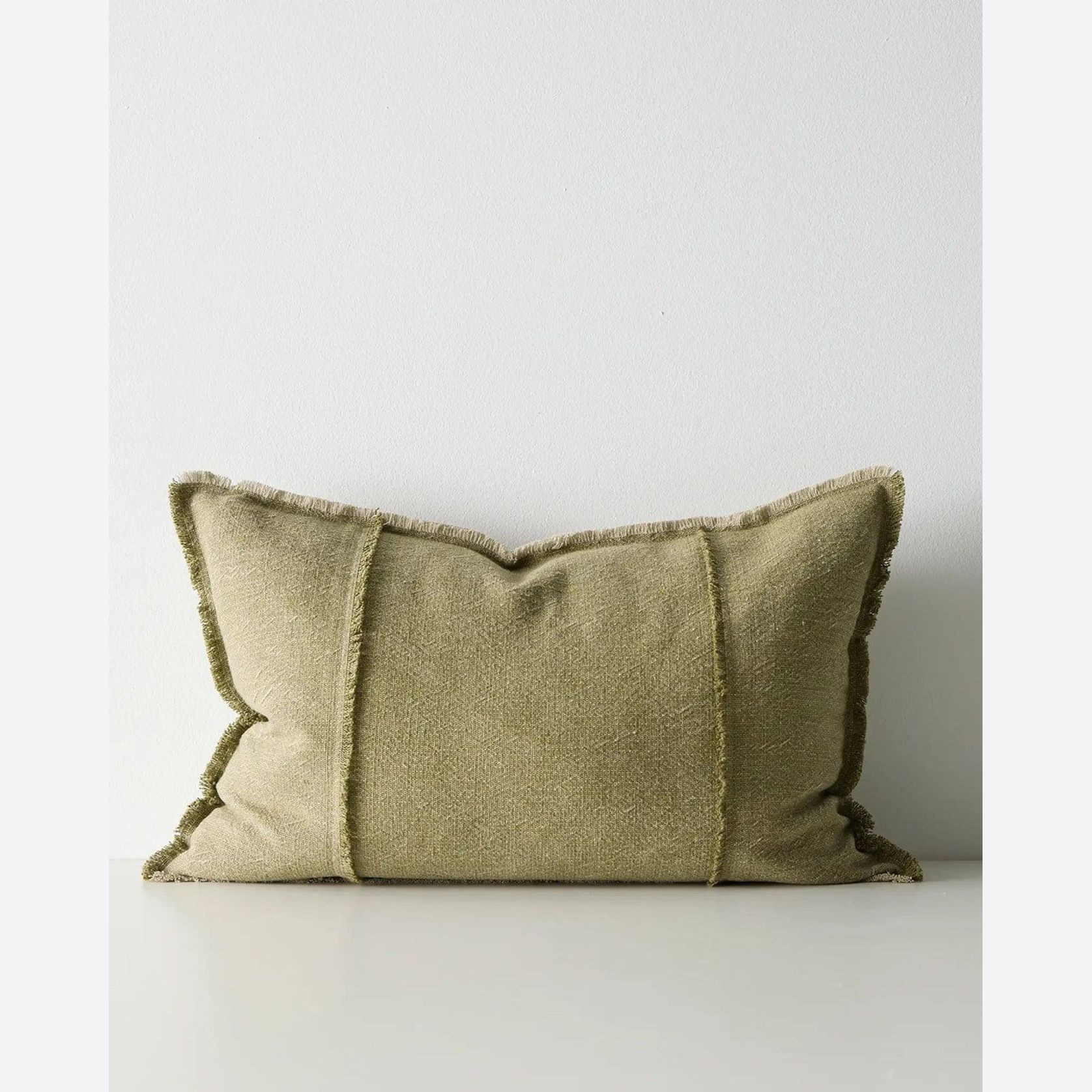 Weave Home Adela Cushion - Forest | Linen Blend gallery detail image