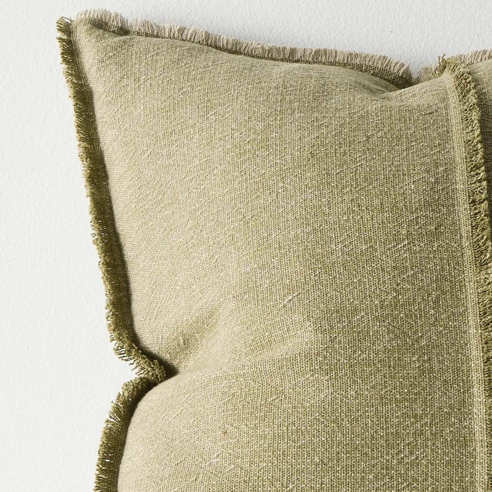 Weave Home Adela Cushion - Forest | Linen Blend gallery detail image