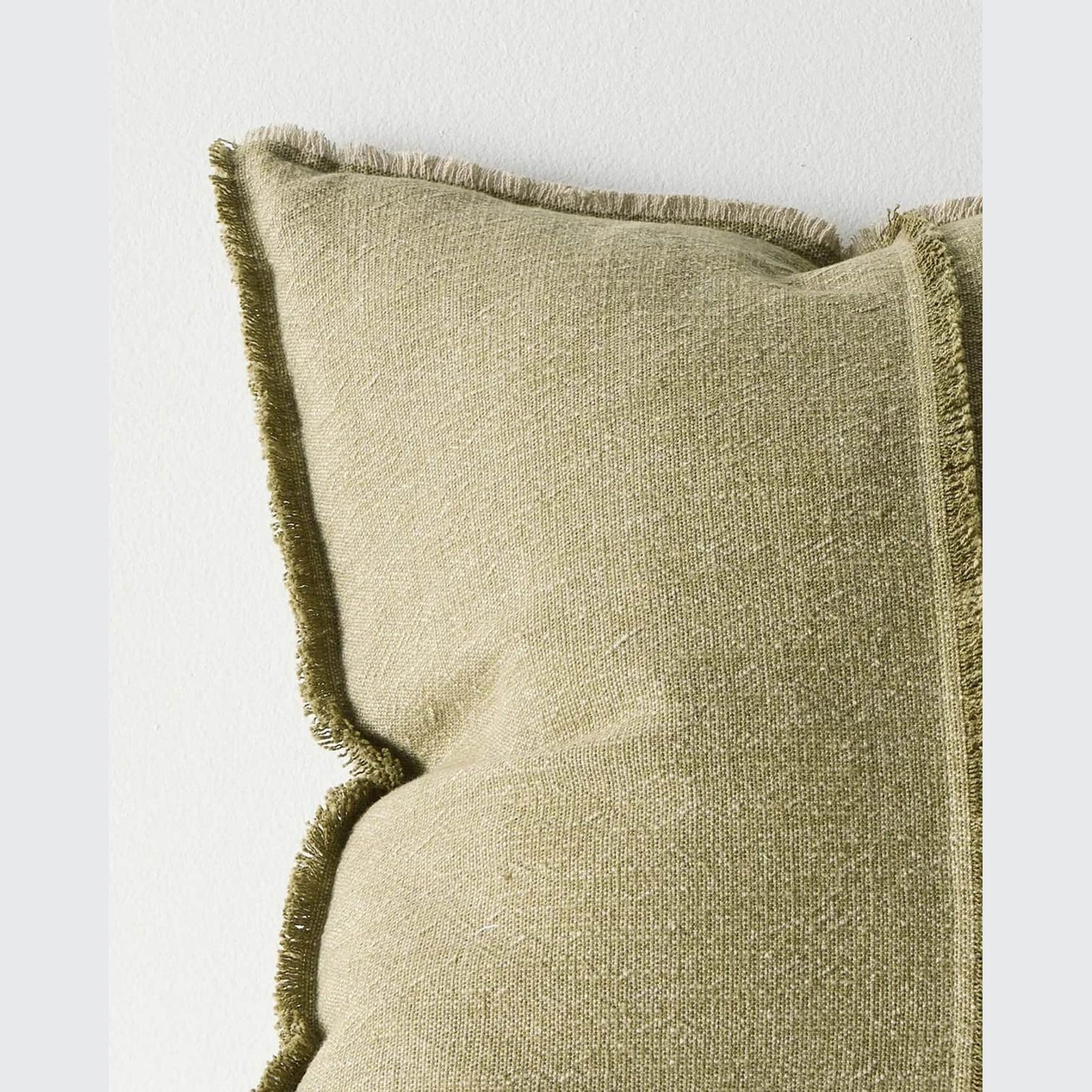 Weave Home Adela Cushion - Forest | Linen Blend gallery detail image