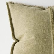 Weave Home Adela Cushion - Forest | Linen Blend gallery detail image