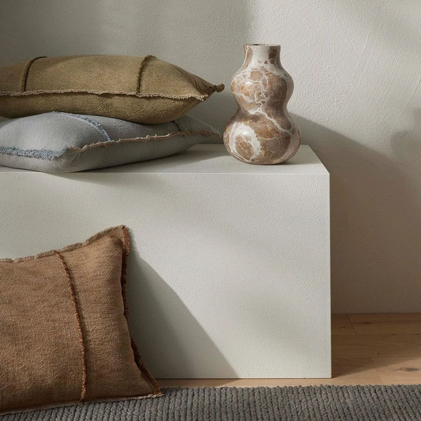 Weave Home Adela Cushion - Forest | Linen Blend gallery detail image