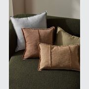 Weave Home Adela Cushion - Forest | Linen Blend gallery detail image