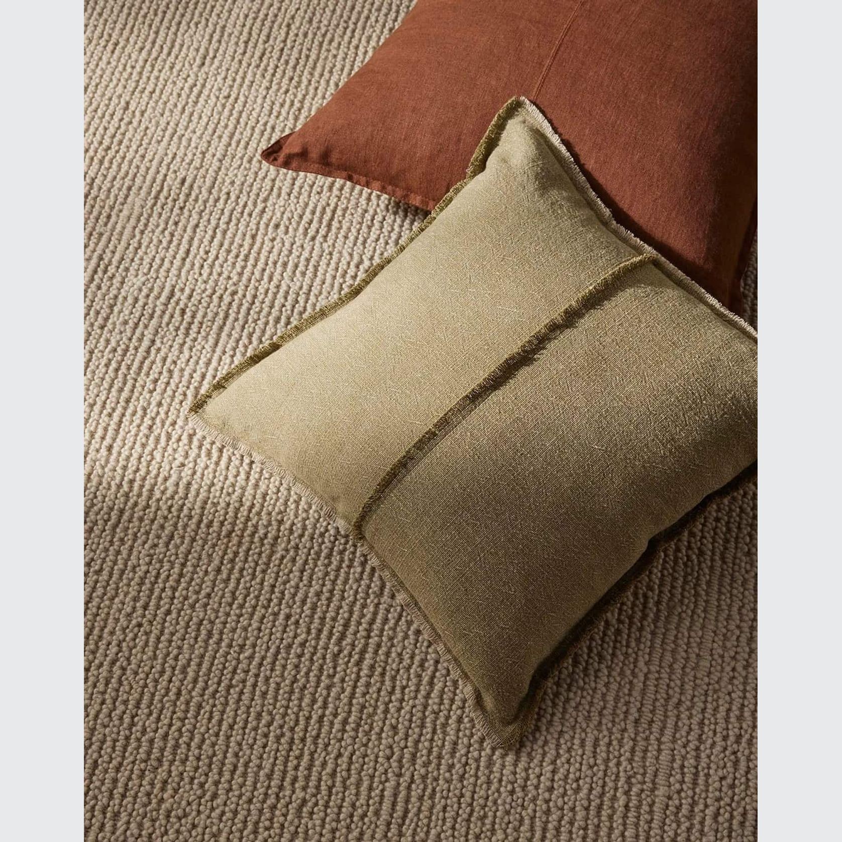 Weave Home Adela Cushion - Forest | Linen Blend gallery detail image