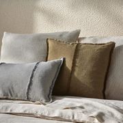 Weave Home Adela Cushion - Forest | Linen Blend gallery detail image