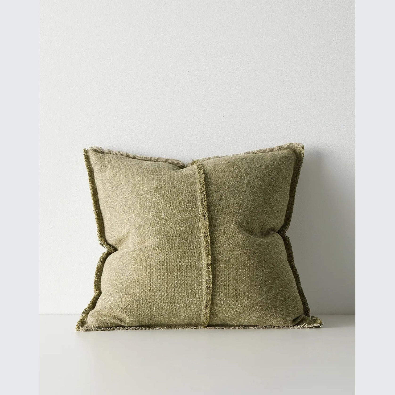 Weave Home Adela Cushion - Forest | Linen Blend gallery detail image